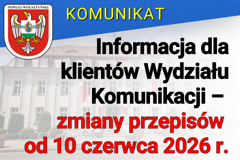 Informacja dla klientów Wydziału Komunikacji – zmiany w przepisach